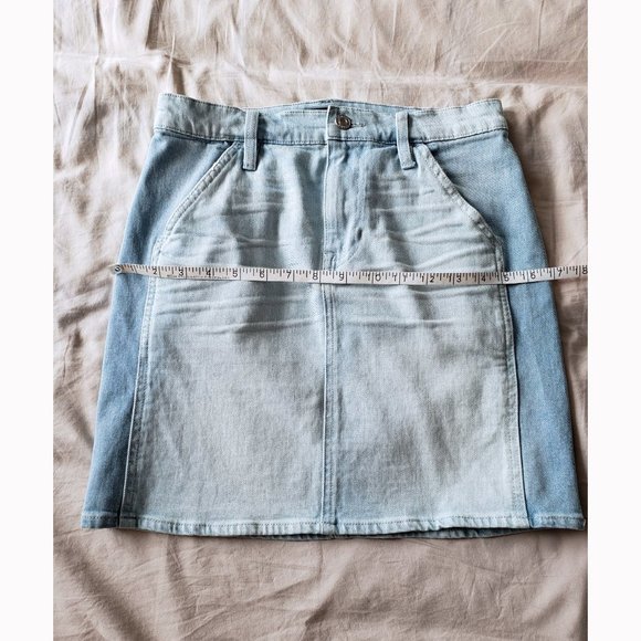 J. Crew Two-tone light wash denim jean skirt (Size 25) - Picture 7 of 8